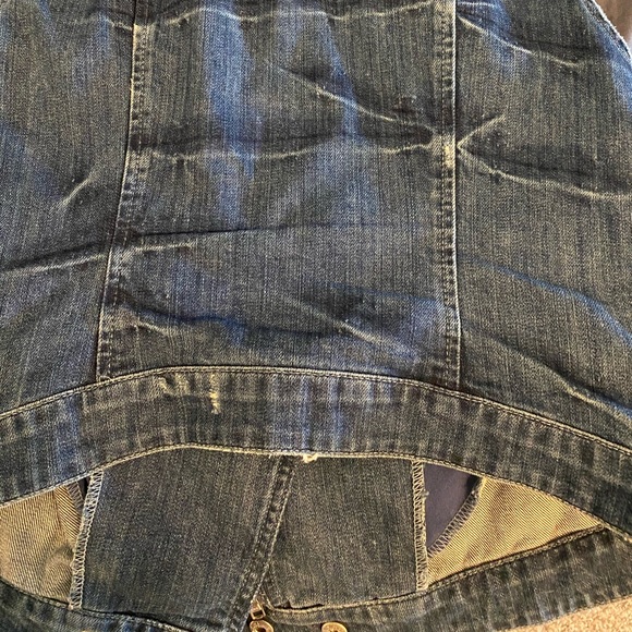 Guess Moto Jean Vest Motorcycle Blue Denim Jacket Vintage Kawaii Y2K Coat Biker - Picture 5 of 13